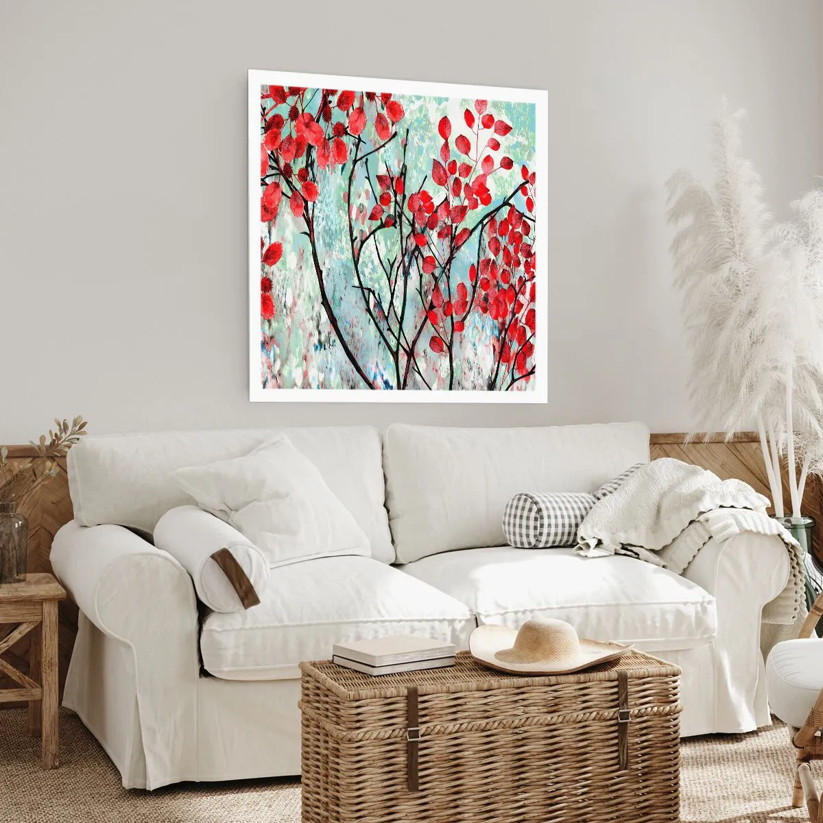 Pôster - Árvore em escarlate - 30x30 cm