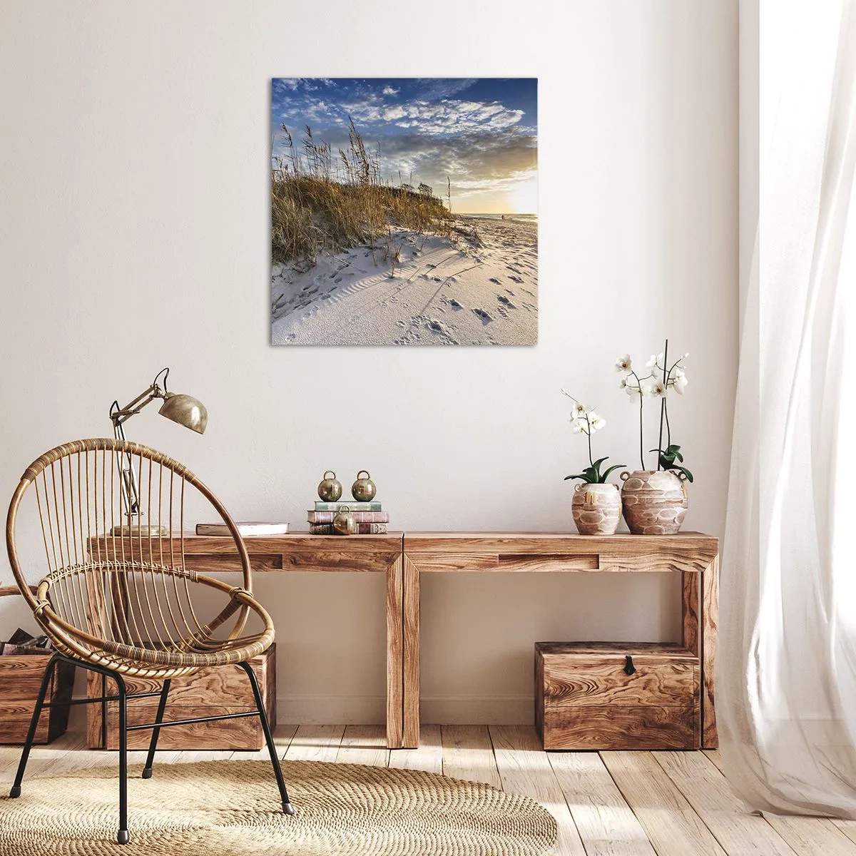 Quadro em tela - Um convite para um passeio - 30x30 cm