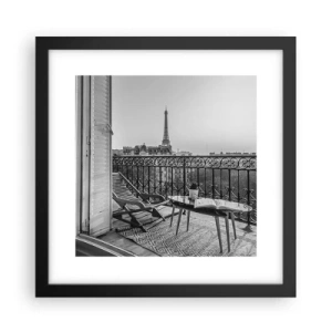 Pôster com moldura preta - Tarde de Paris - 30x30 cm
