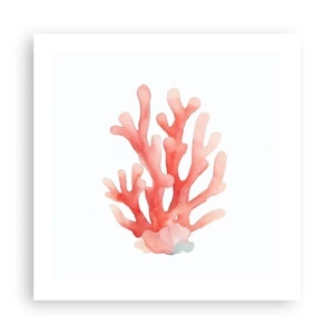 Pôster - Coral de cor coral - 50x50 cm