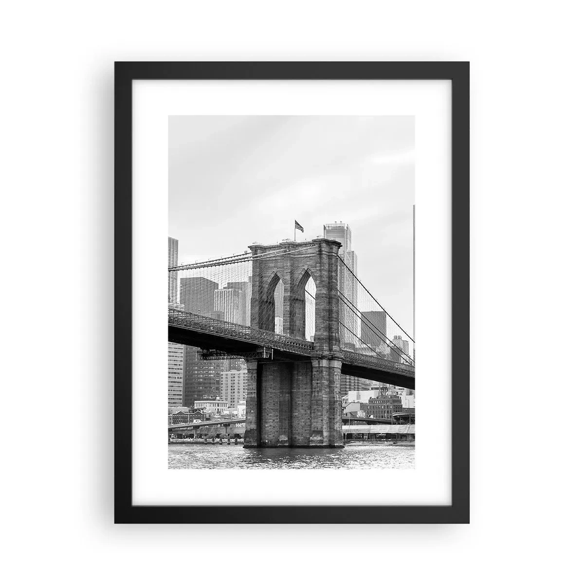 Pôster com moldura preta - Vibrações de Nova York - 30x40 cm