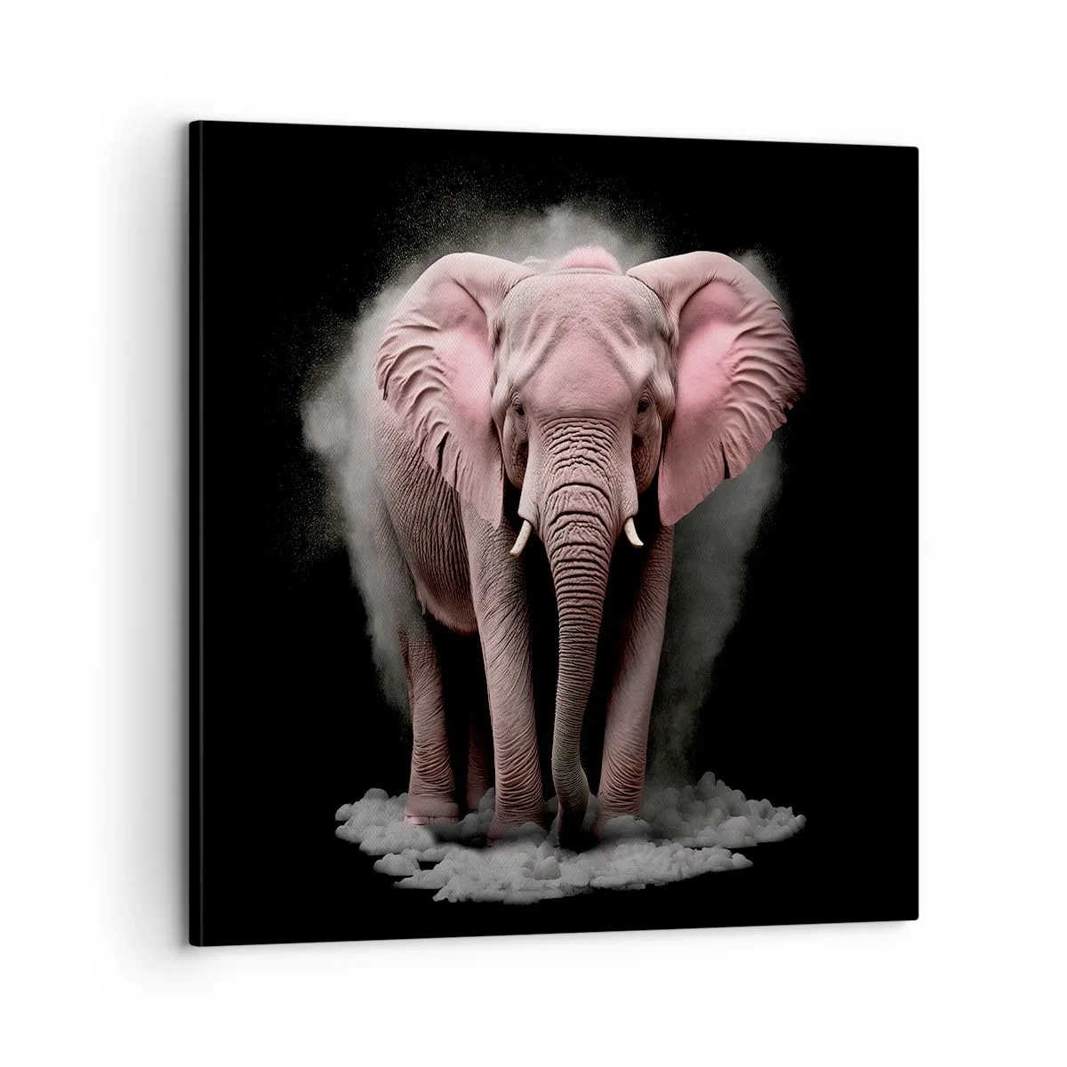 Quadro em tela - Não pense em um elefante rosa! - 60x60 cm