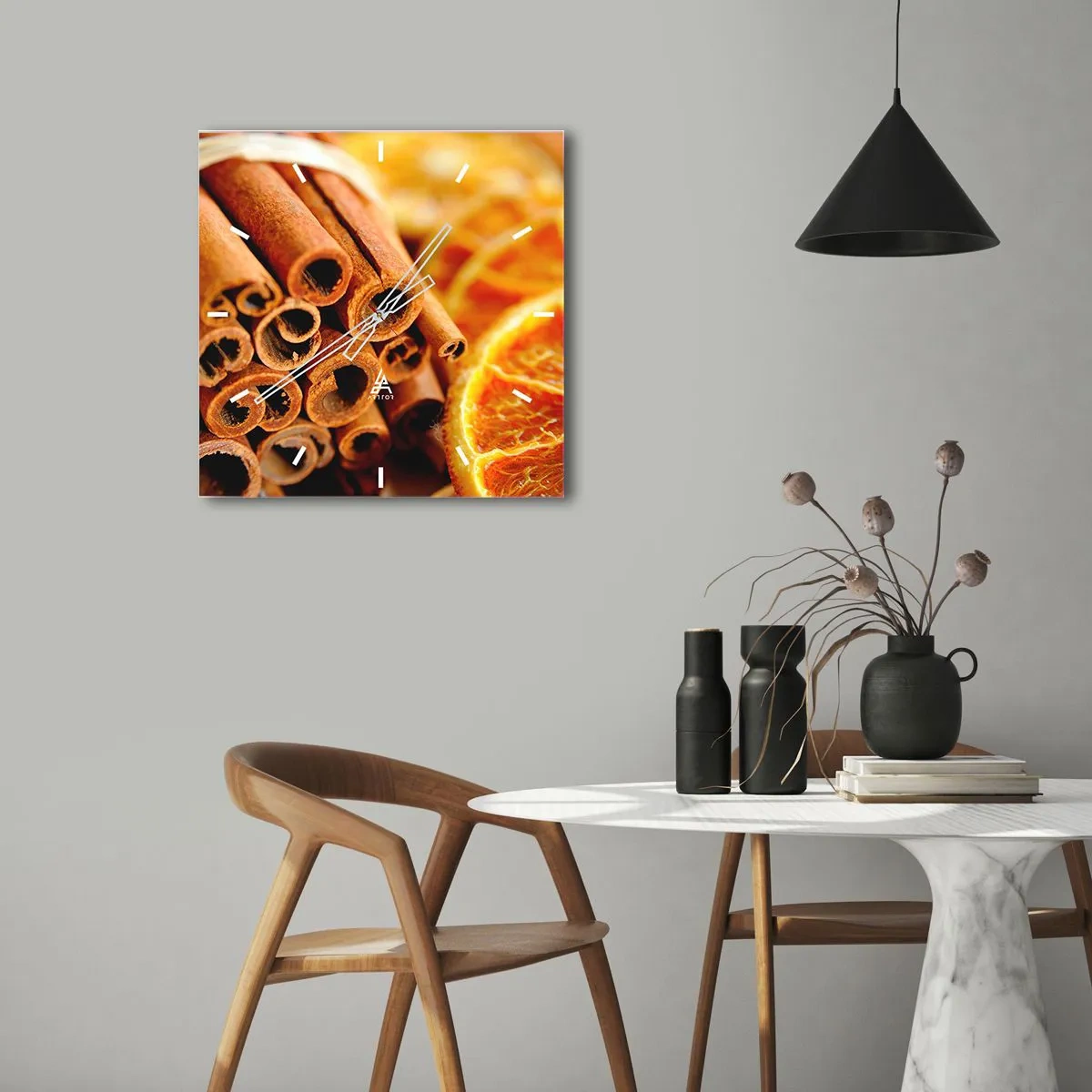 Relógio de parede - Relógio em vidro - Sente o cheiro? - 40x40 cm