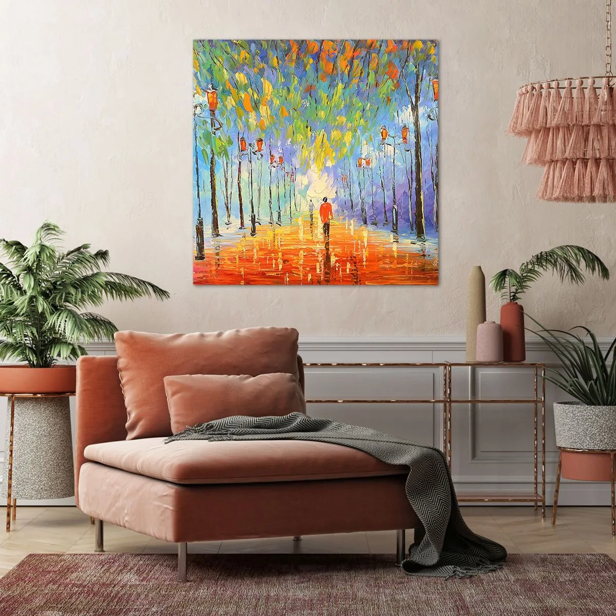 Quadro em tela - Canto nocturno da chuva - 70x70 cm