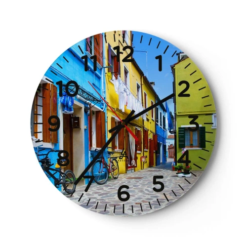 Relógio de parede - Relógio em vidro - Beco doce e pastel - 40x40 cm