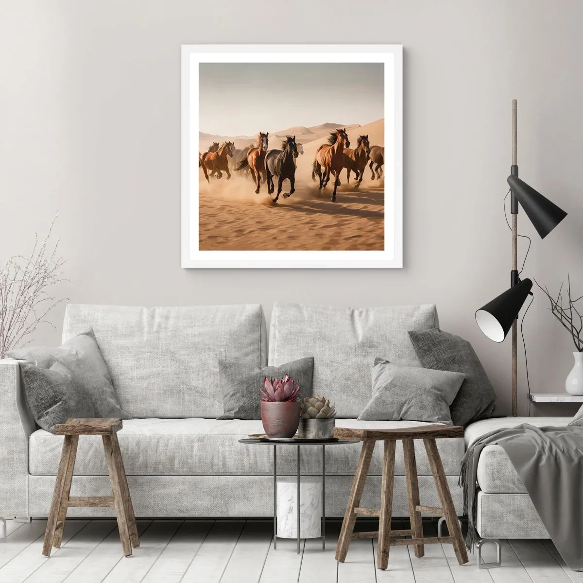 Pôster em moldura branca - Livre como o vento - 40x40 cm