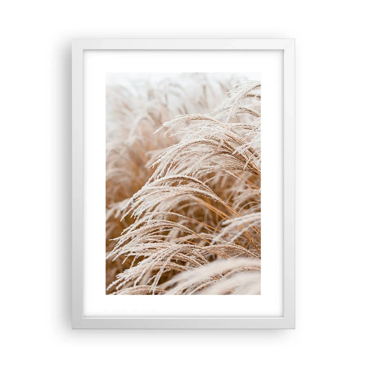 Pôster em moldura branca - Curvar-se ao sol de outono - 30x40 cm