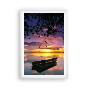 Pôster em moldura branca - Parece que estás pendurado no meio do céu… - 61x91 cm