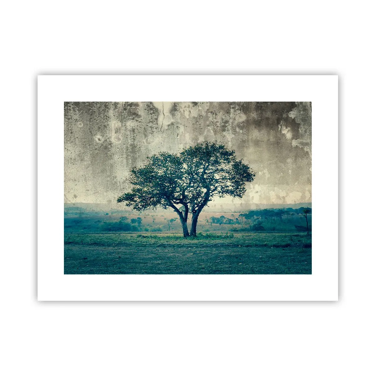 Pôster - Uma macieira num prado azul? - 40x30 cm