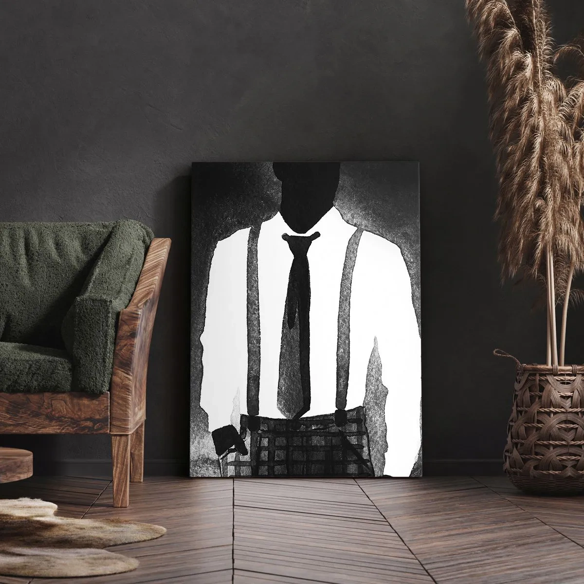 Quadro em tela - Num clima noir - 55x100 cm