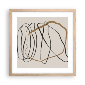 Pôster com moldura de carvalho claro - Composição – dança em loop - 40x40 cm