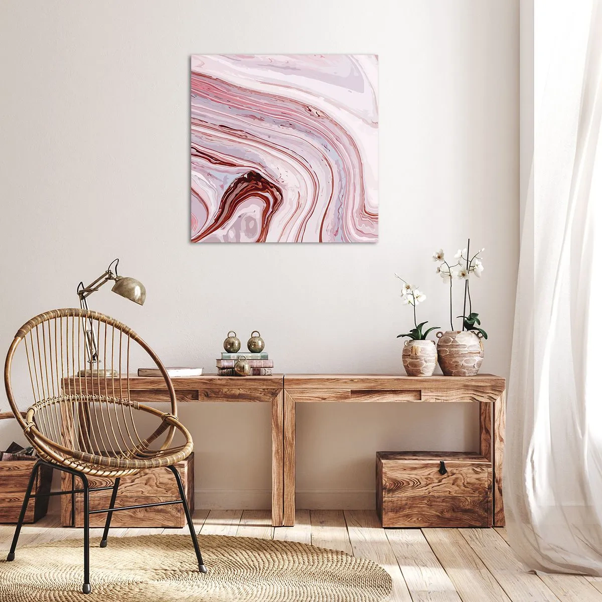 Quadro em tela - Em frente, depois à direita para baixo - 30x30 cm