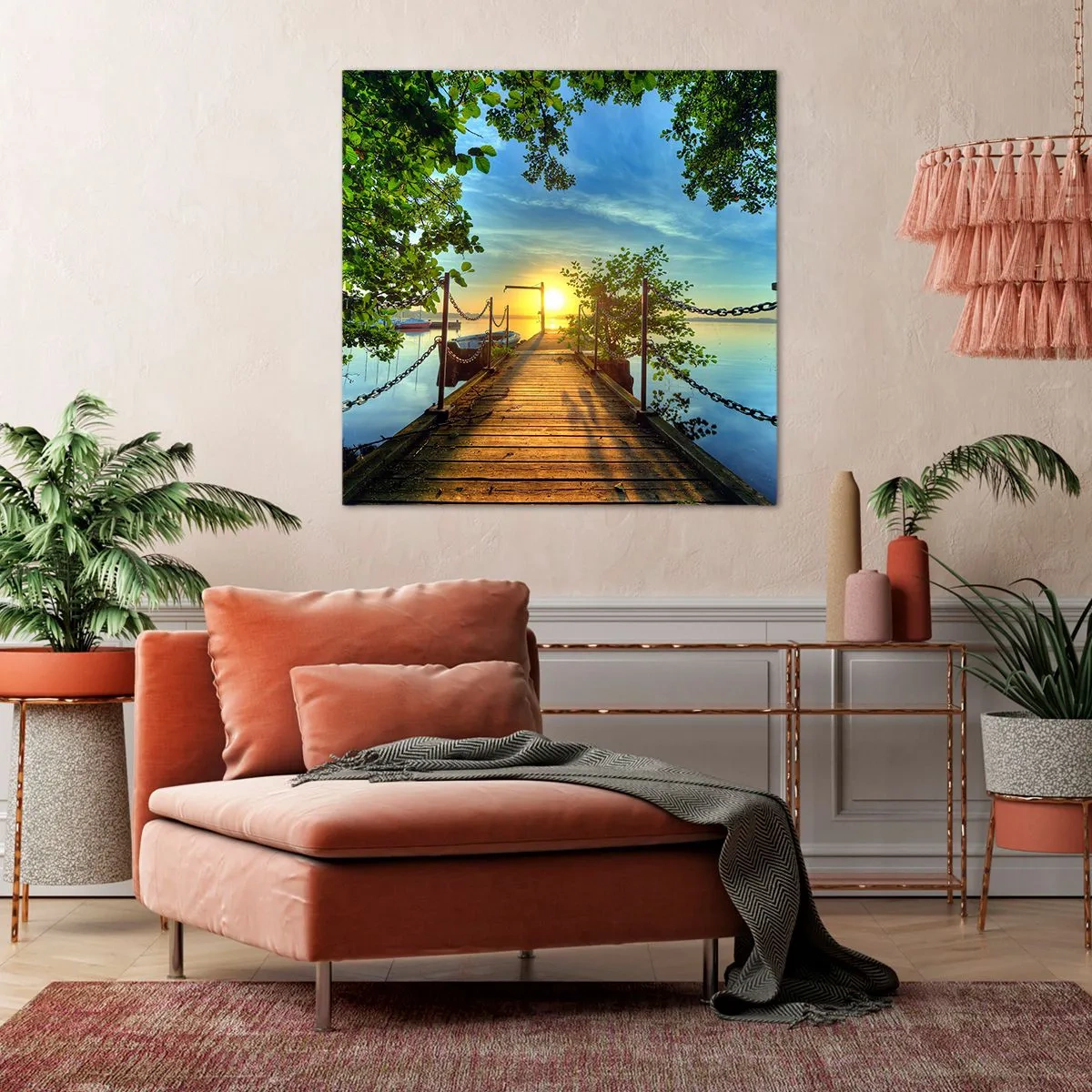 Quadro em tela - Oeste sobre a água - 40x40 cm