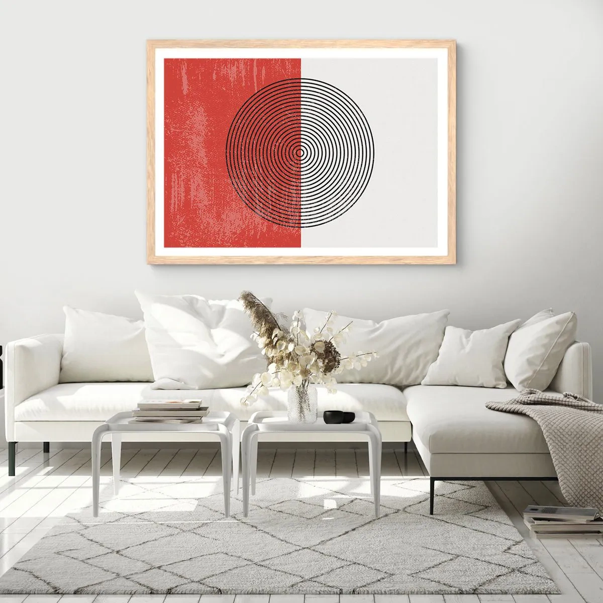 Pôster com moldura de carvalho claro - Direto ao ponto - 91x61 cm