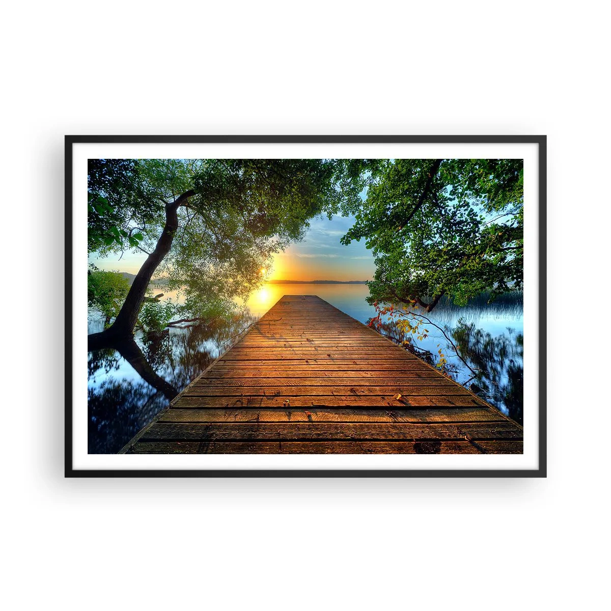 Pôster com moldura preta - Tome o seu tempo, sente-se - 100x70 cm