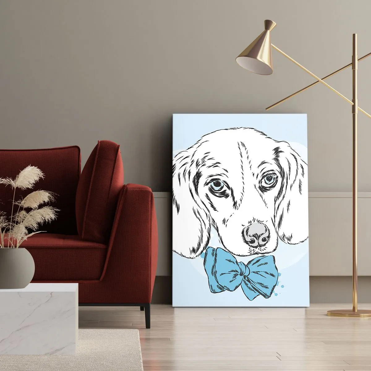 Quadro em tela - Elegância canina - 50x70 cm