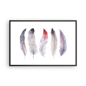 Pôster com moldura preta - Delicadas como uma névoa multicolorida - 91x61 cm