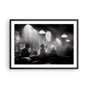 Pôster com moldura preta - Em uma atmosfera de jazz - 70x50 cm