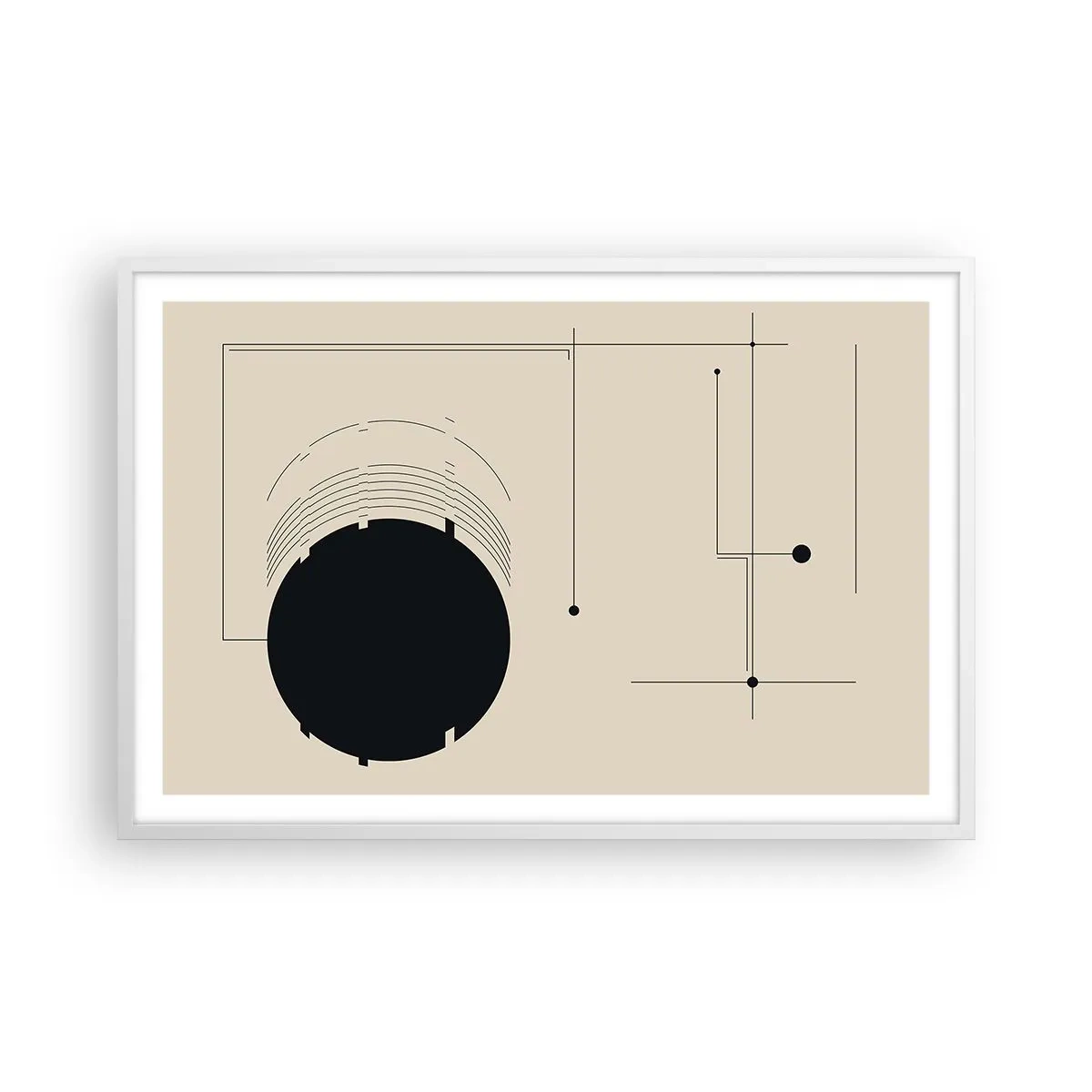 Pôster em moldura branca - Composição flexível e dinâmica - 91x61 cm
