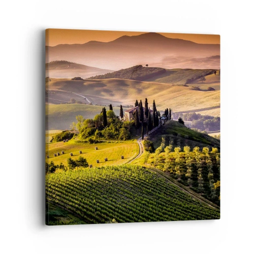 Quadro em tela - Arcádia - Paisagem toscana - 40x40 cm
