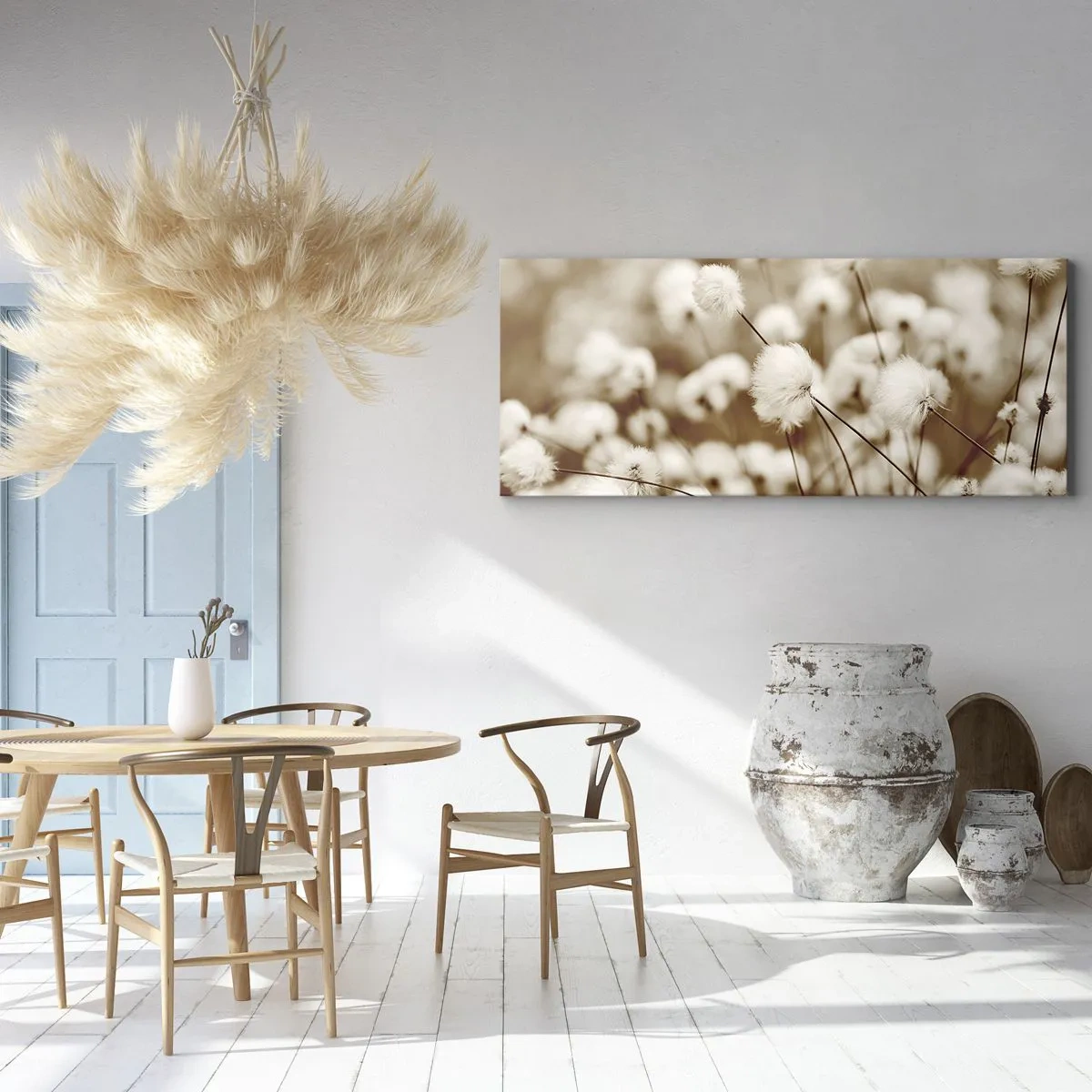 Quadro em tela - Campos felpudos - 160x50 cm