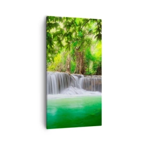 Quadro em tela - Cascata verde - 55x100 cm