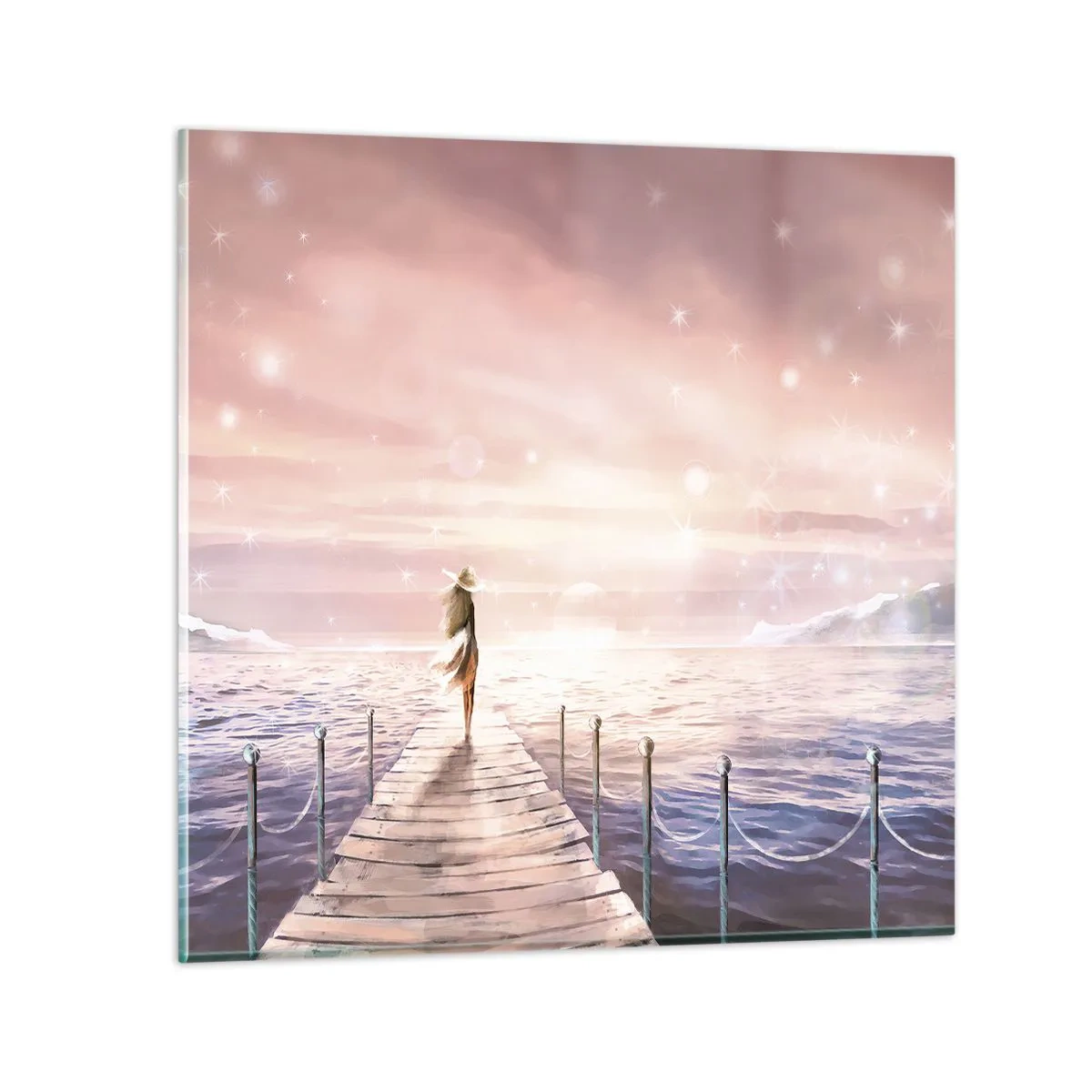 Quadro em vidro - À luz de um sonho - 30x30 cm