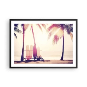 Pôster com moldura preta - Vai ser um grande dia - 70x50 cm