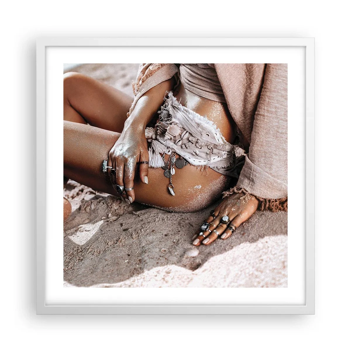 Pôster em moldura branca - Expulsa pelas ondas? - 50x50 cm