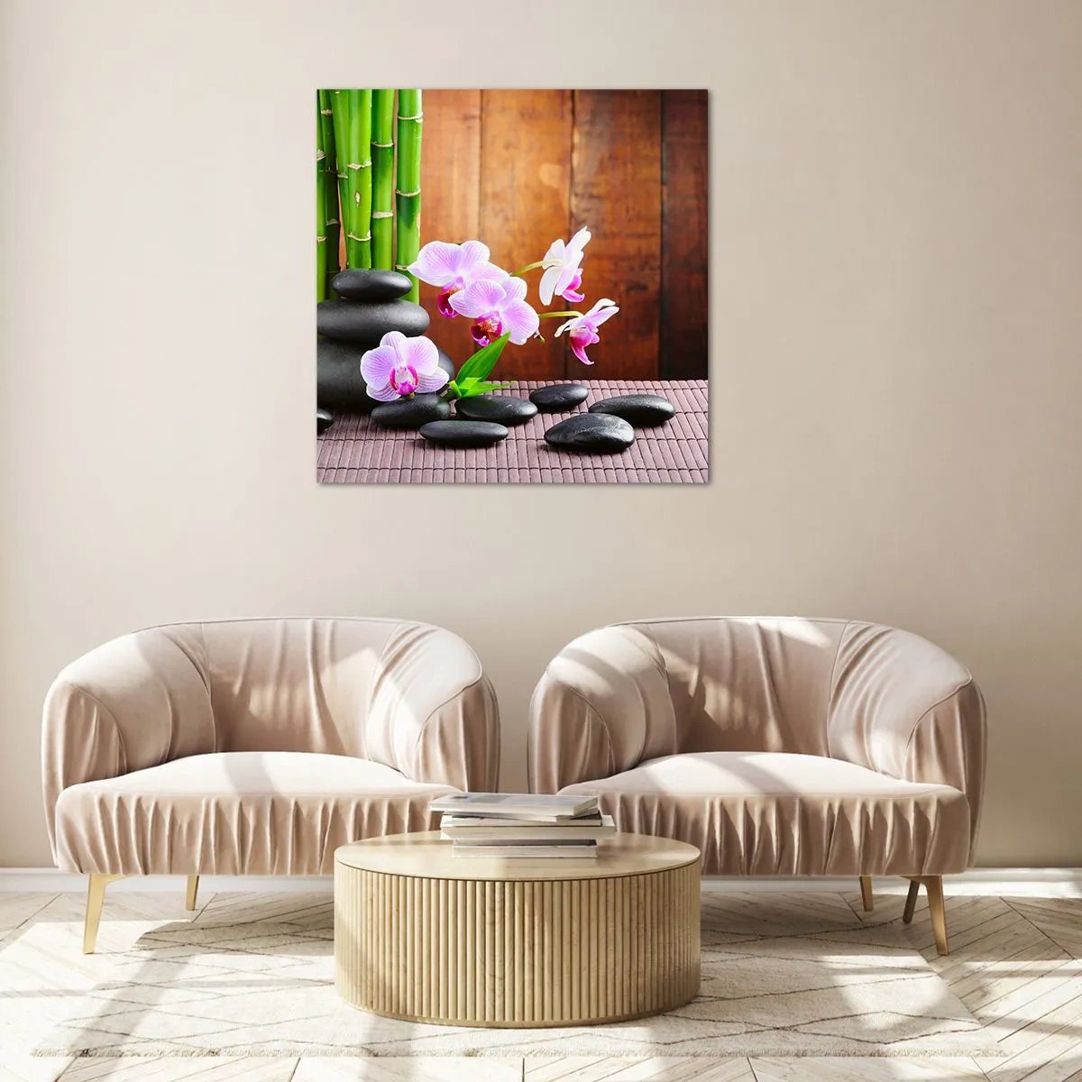 Quadro em vidro - Experimente os prazeres do Oriente - 70x70 cm