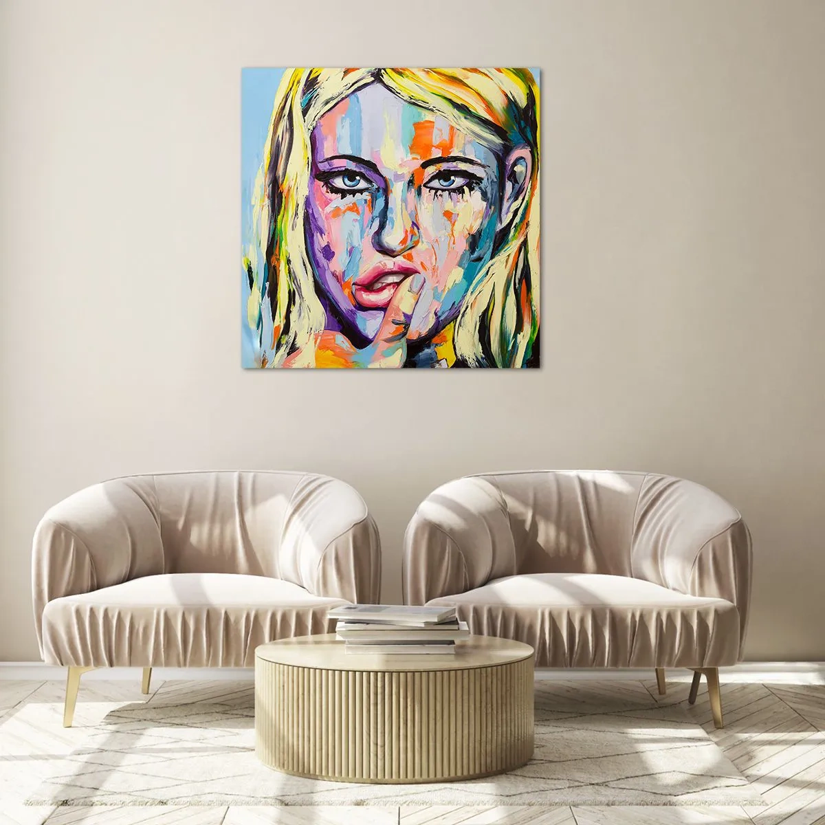 Quadro em vidro - Olhe-a diretamente nos olhos - 30x30 cm