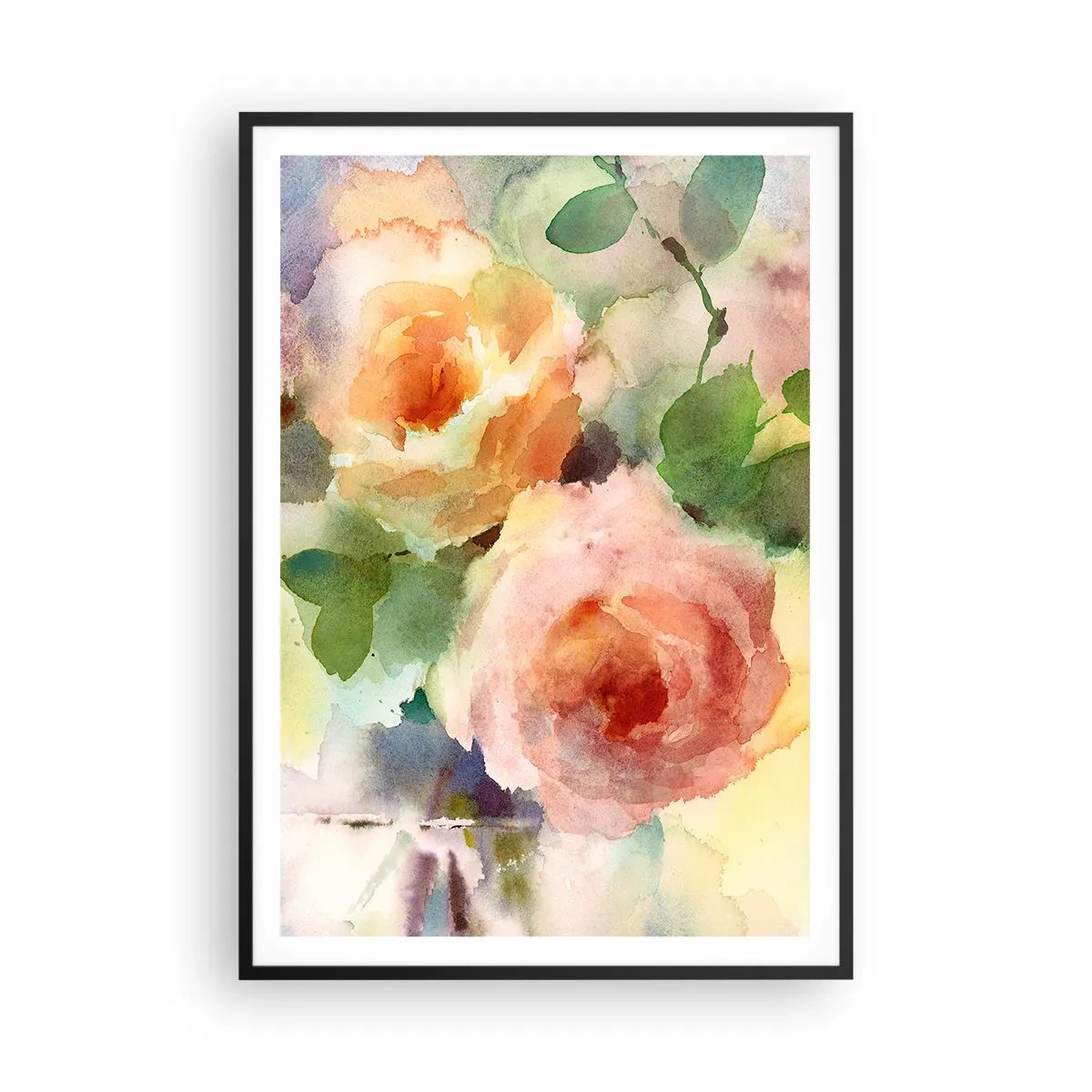 Pôster com moldura preta - Delicado como uma aquarela - 70x100 cm