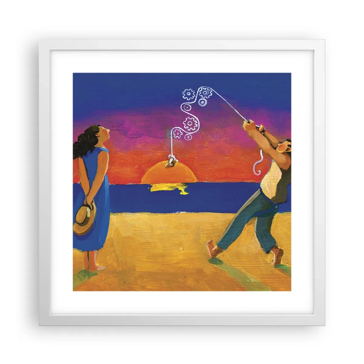 Pôster em moldura branca - Mais do que uma estrela do céu - 40x40 cm