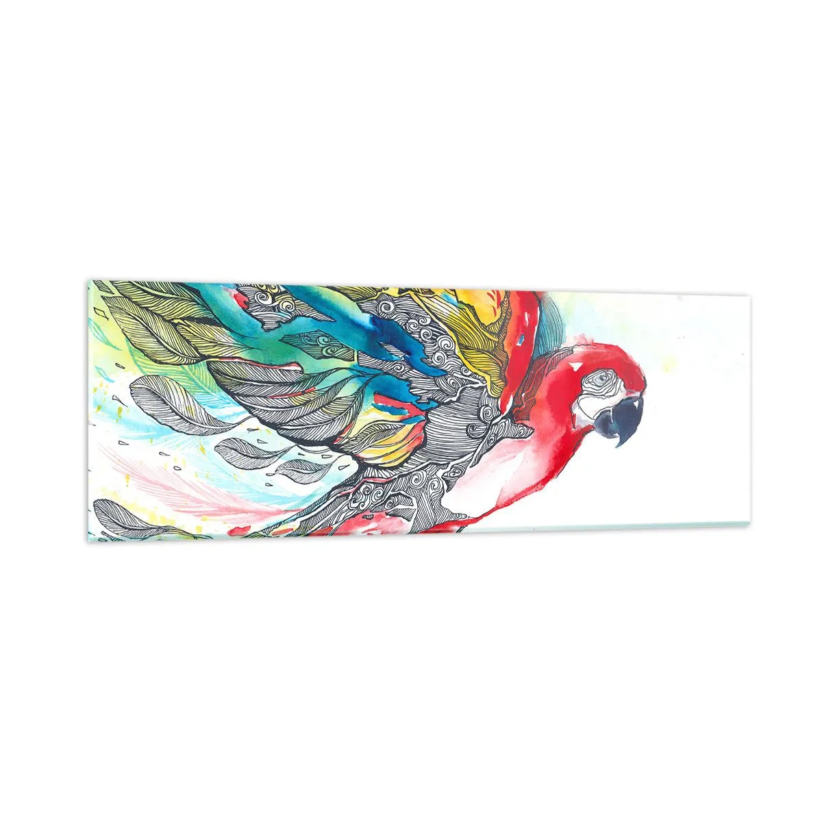 Quadro em vidro - Viva com cor - 90x30 cm