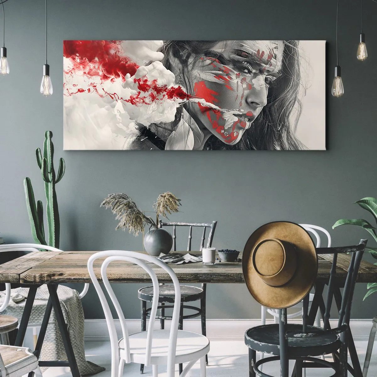 Quadro em tela - Nos fumos do absurdo - 100x40 cm