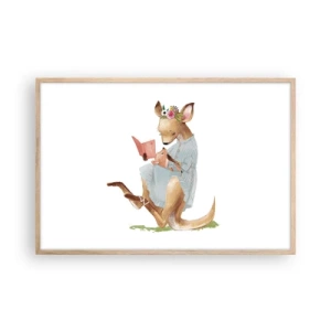 Pôster com moldura de carvalho claro - Leia para mim, mamãe - 91x61 cm