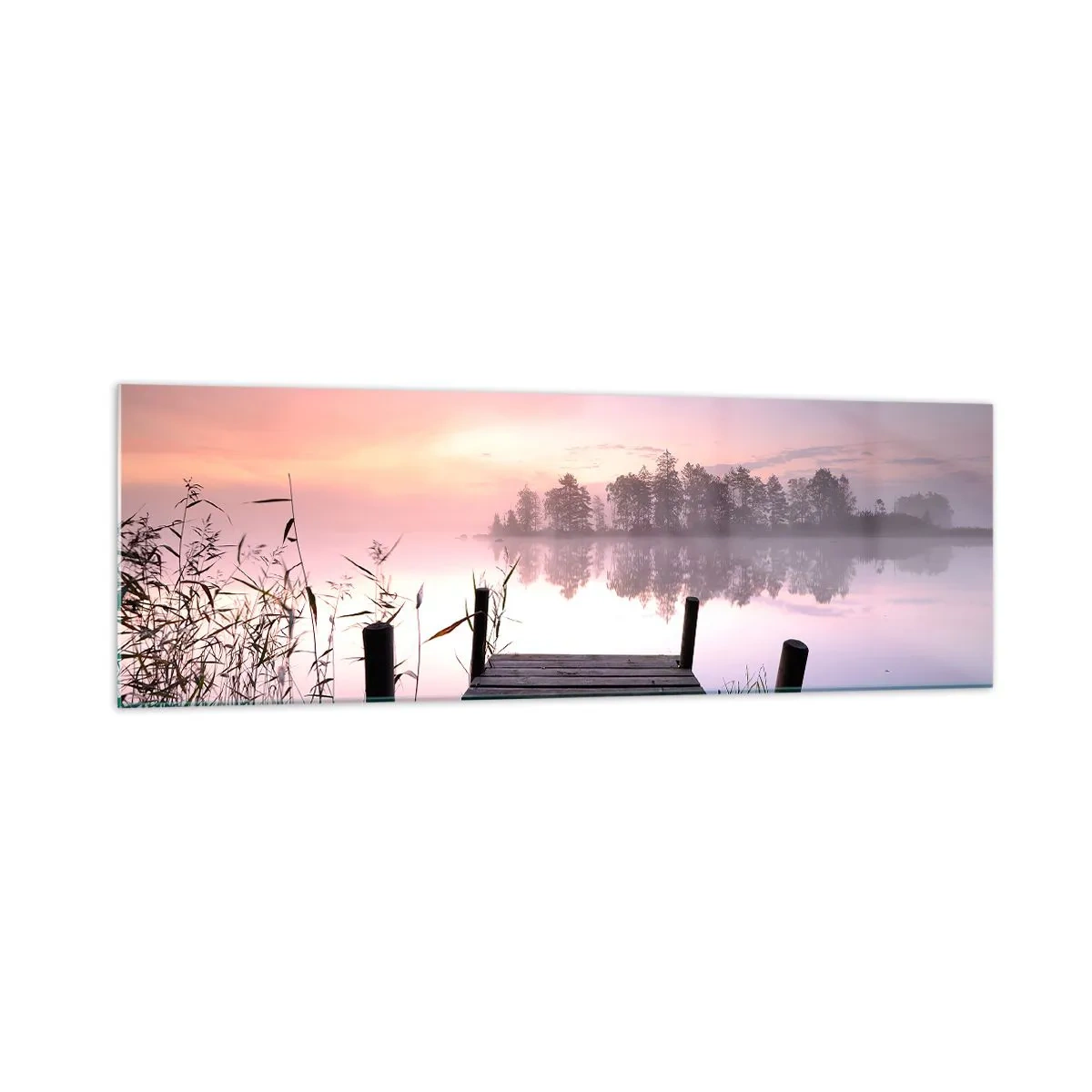 Quadro em vidro - Da névoa lilás... - 160x50 cm