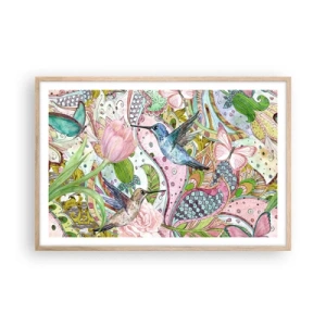 Pôster com moldura de carvalho claro - Emaranhados em trepadeiras - 91x61 cm