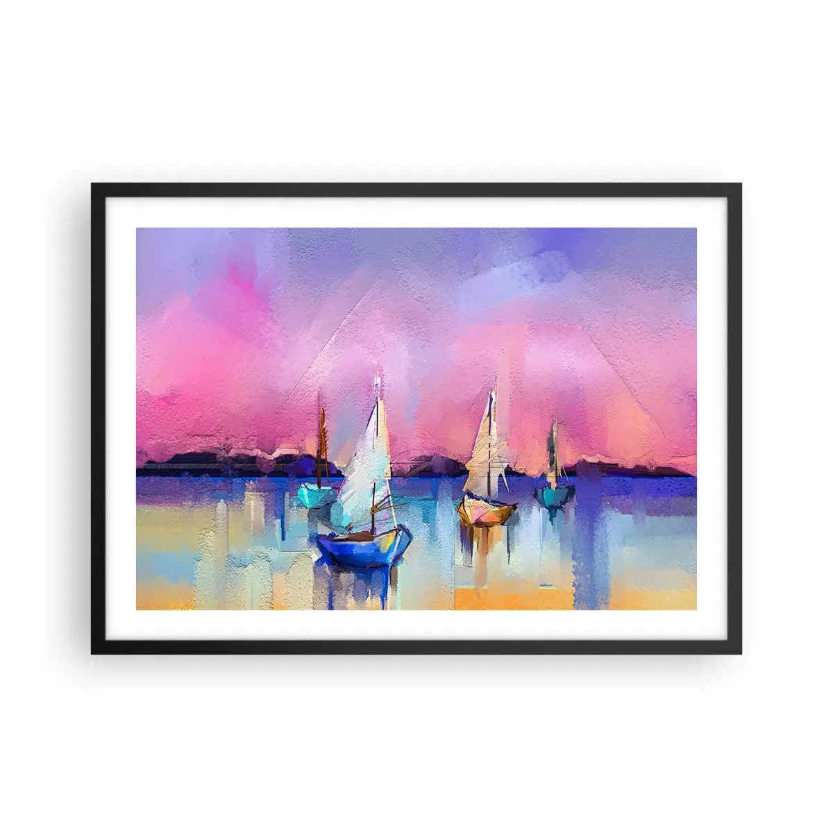Pôster com moldura preta - Direção: águas largas - 70x50 cm