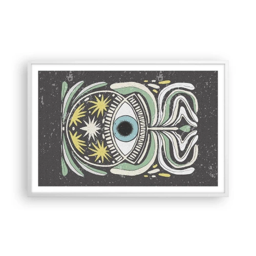 Pôster em moldura branca - Rituais tribais - 91x61 cm