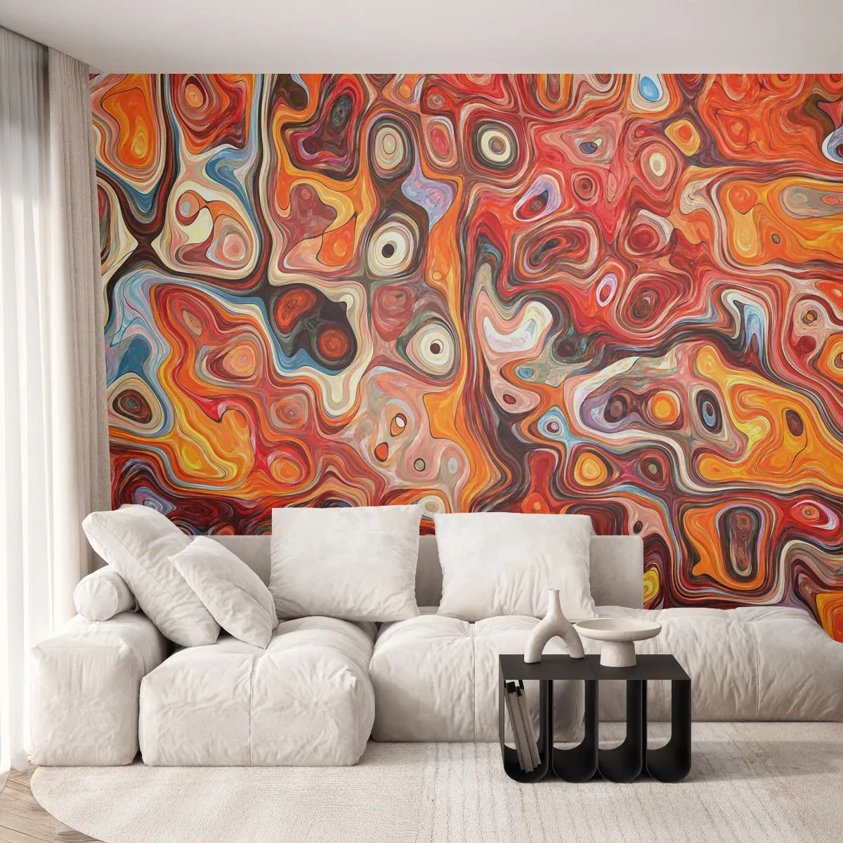 Papel de Parede Standard Eco - Se as nozes tivessem derretido no mel - Abstração, Pedaço, Padrão Moderno - 300x210 cm