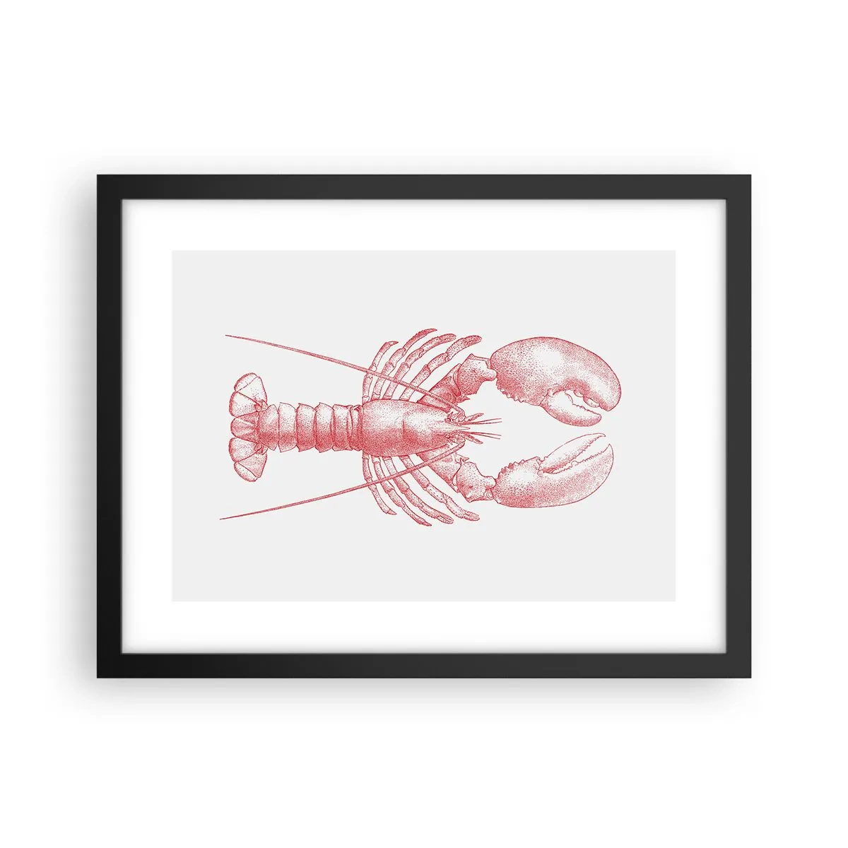 Pôster com moldura preta - Uma lagosta digna de Homero - 40x30 cm