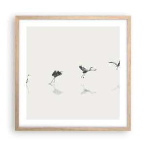 Pôster com moldura de carvalho claro - Quatro passos simples - 50x50 cm