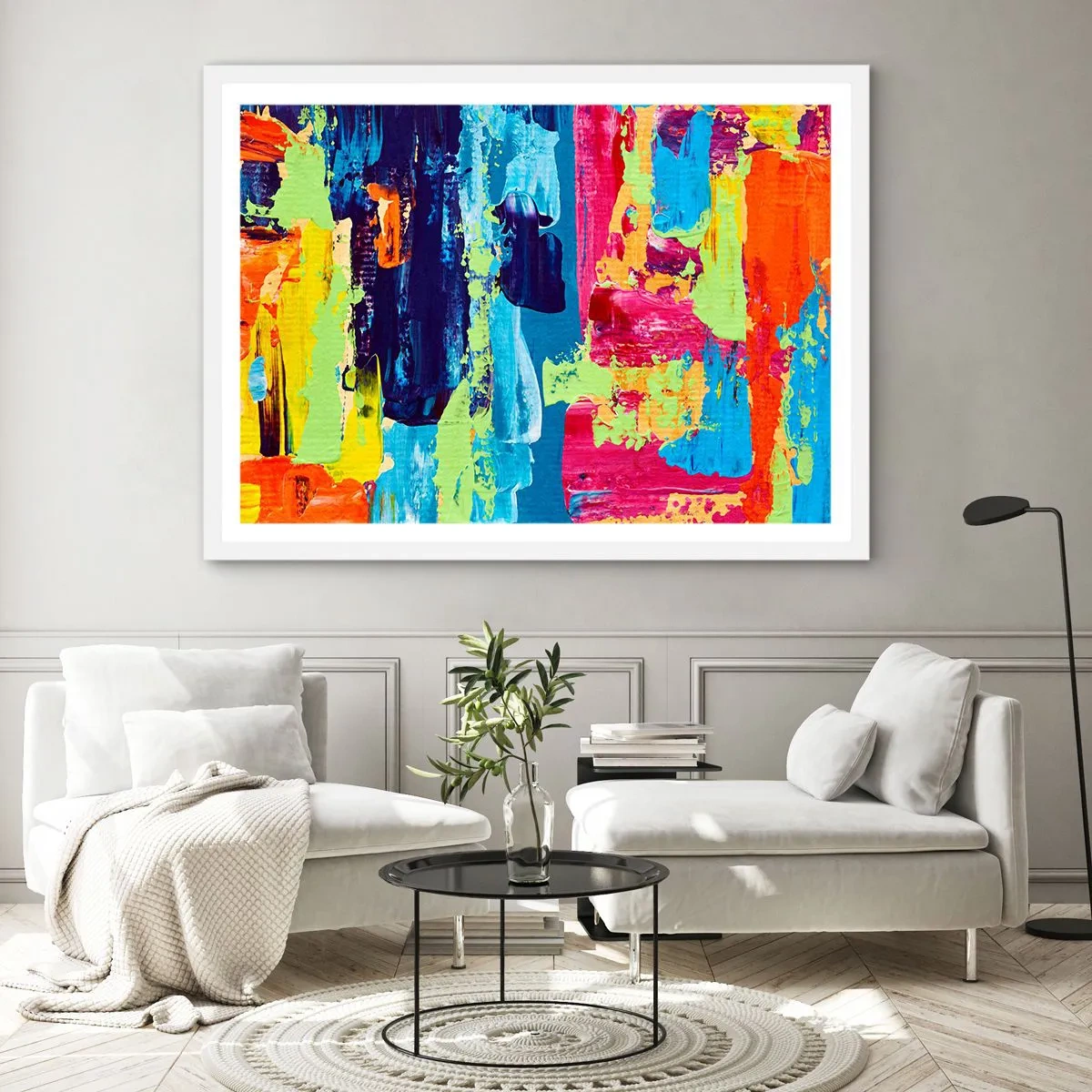 Pôster em moldura branca - A vida é bela! - 70x50 cm