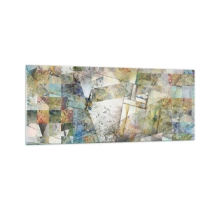 Quadro em vidro - Embaralhamento geométrico - 100x40 cm