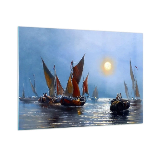Quadro em vidro - Pesca noturna - 100x70 cm
