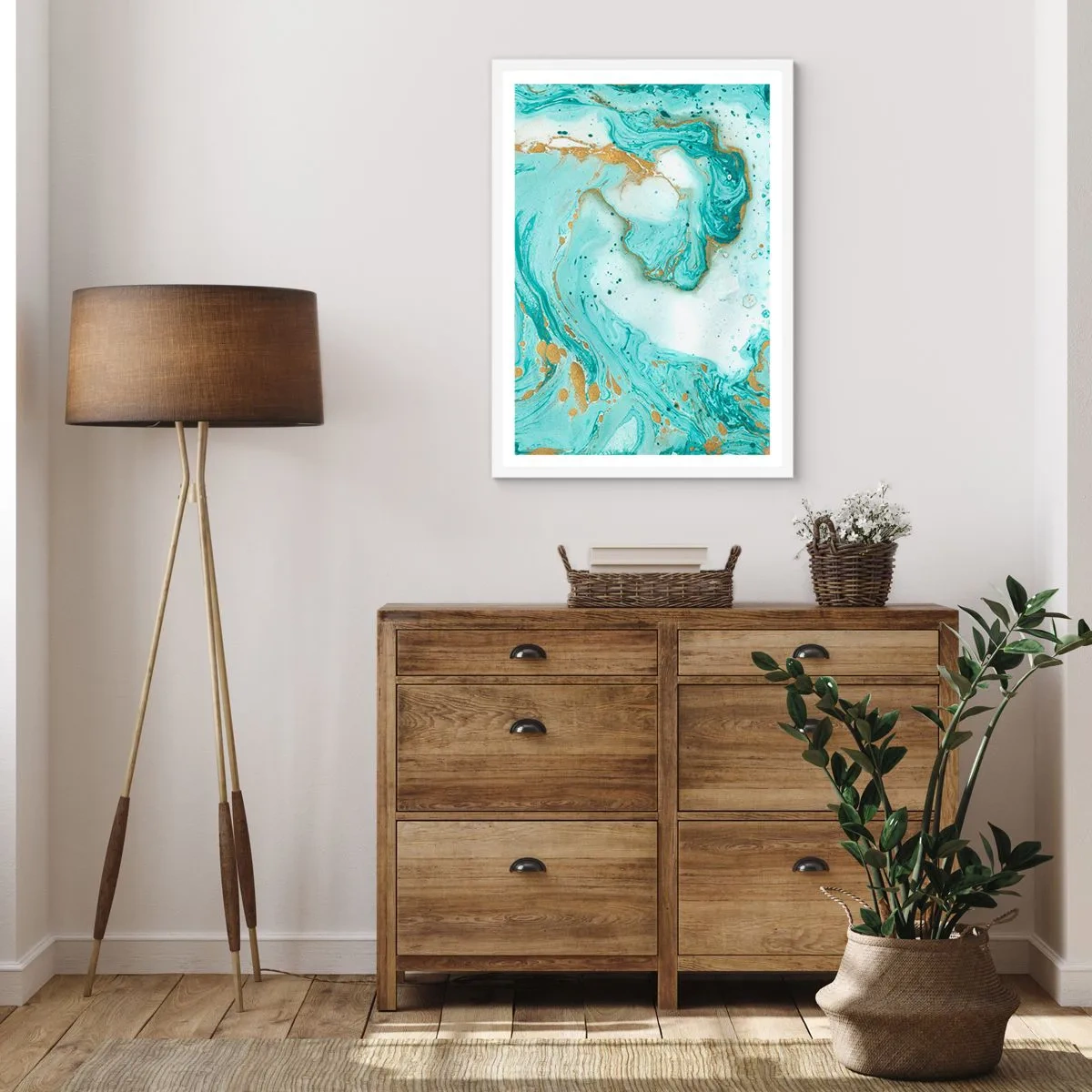 Pôster em moldura branca - Sob a grande onda do período Edo - 50x70 cm