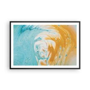 Pôster com moldura preta - Vórtice em pastel - 91x61 cm