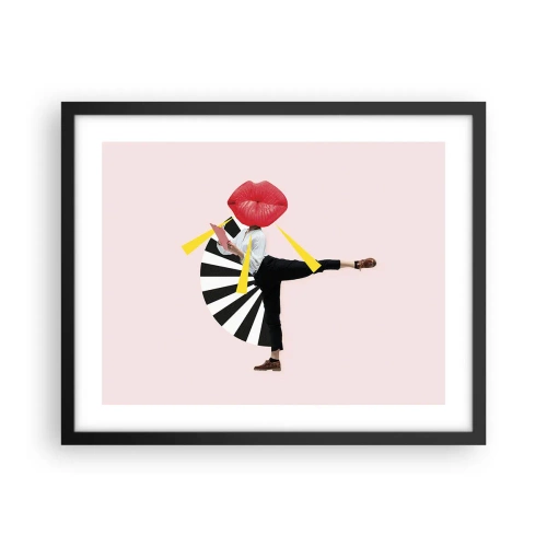 Pôster com moldura preta - Arte pop surreal - 50x40 cm
