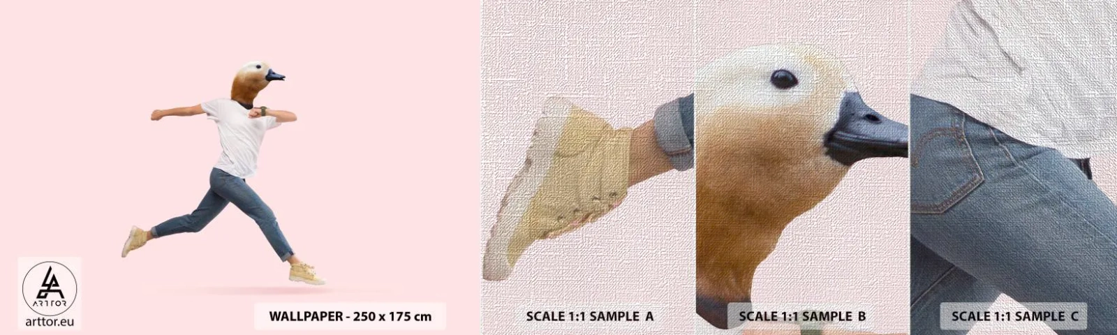 Amostra de papel de parede Premium Canvas - Uma pitada de absurdo - Abstração, Homem, Minimalismo - 100x30 cm